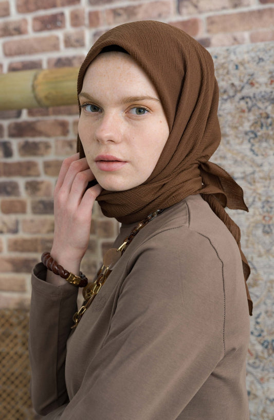 Mio Caz Soft Kahve Eşarp - Fatma Atasoy