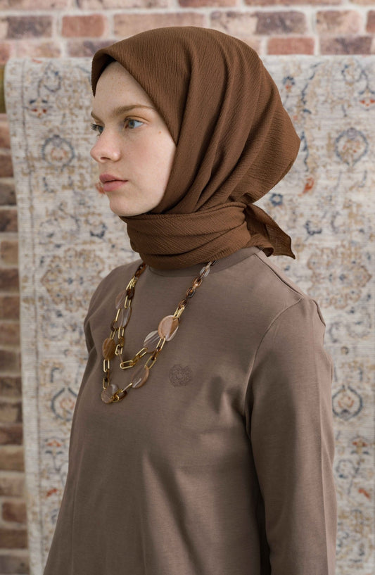 Mio Caz Soft Kahve Eşarp - Fatma Atasoy