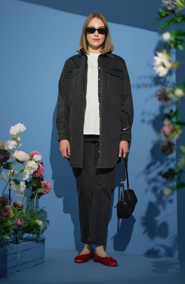 Mom Gri Denim Pantolon - Fatma Atasoy