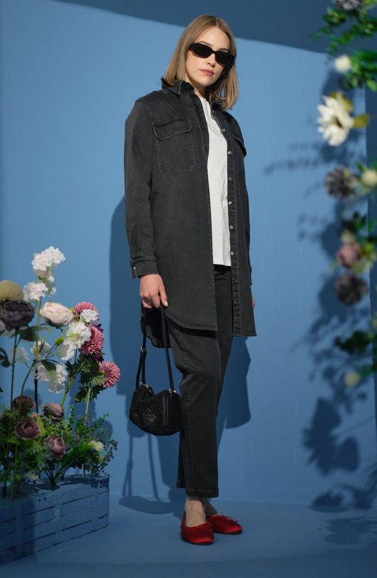 Mom Gri Denim Pantolon - Fatma Atasoy