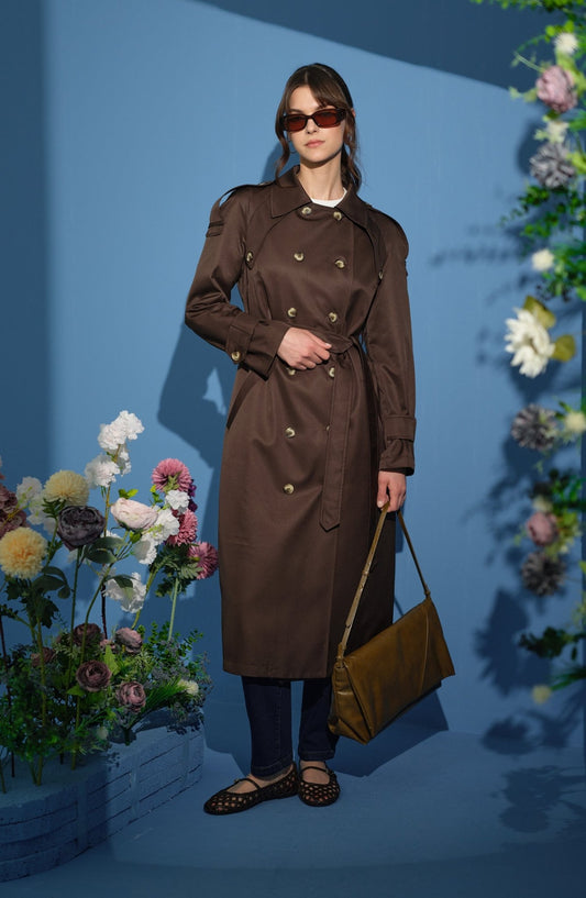 Oversize Acı Kahve Trençkot - Fatma Atasoy