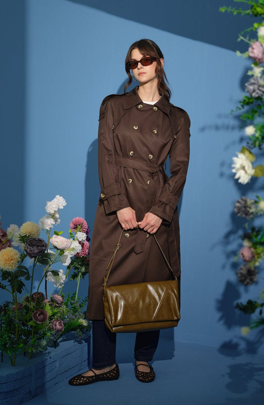 Oversize Acı Kahve Trençkot - Fatma Atasoy