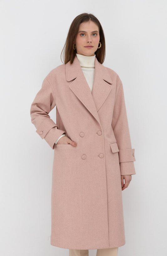 Oversize Atkılı Pudra Kaban - Fatma Atasoy