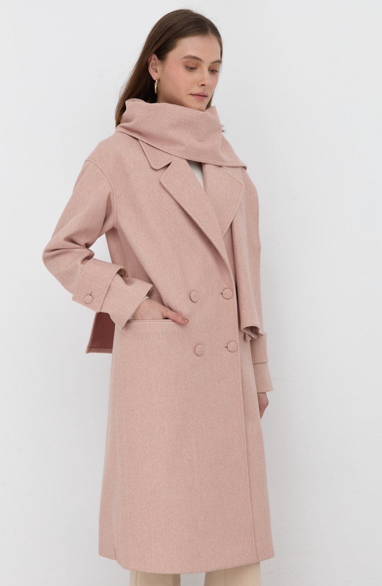 Oversize Atkılı Pudra Kaban - Fatma Atasoy
