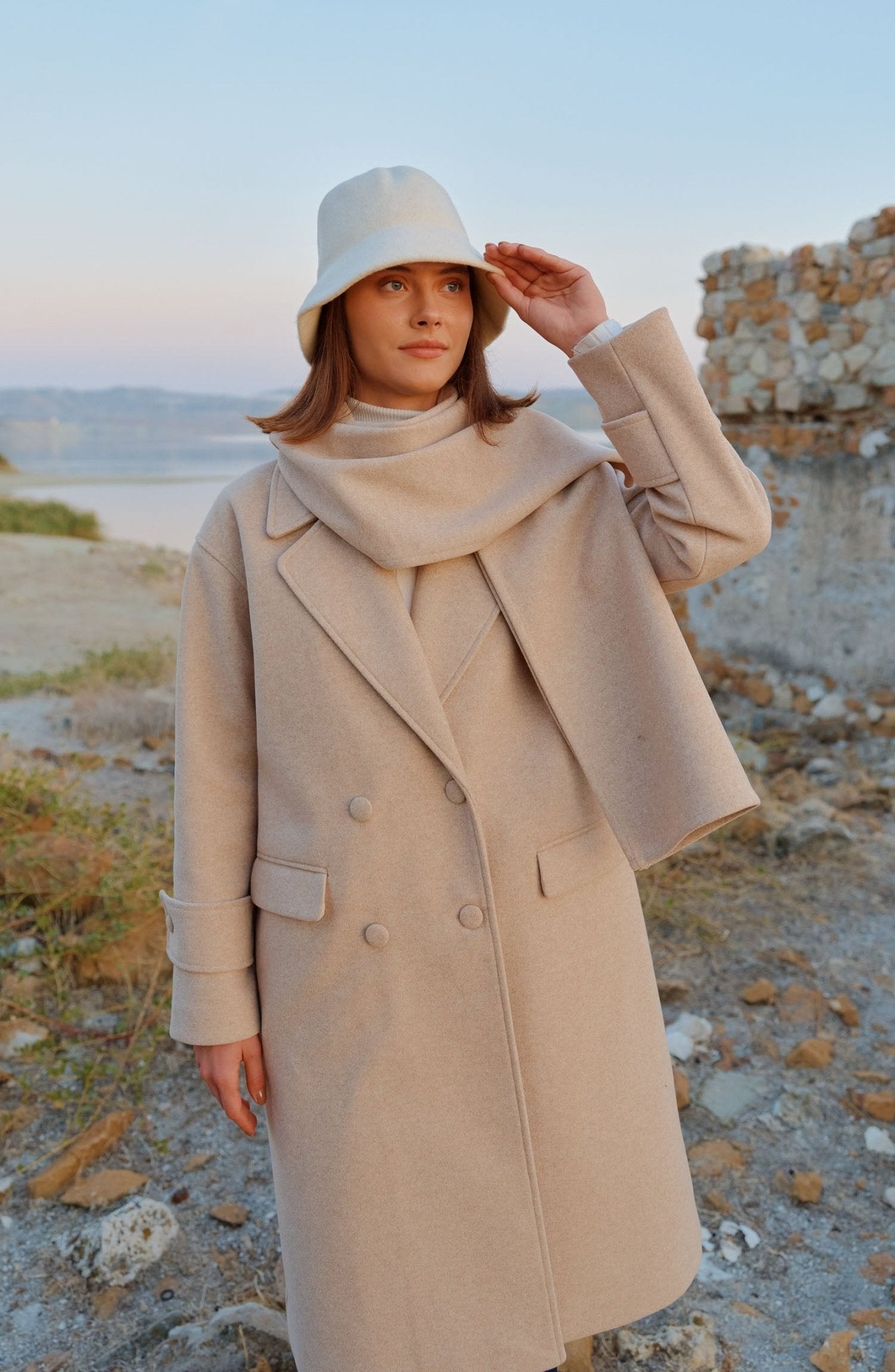 Oversize Atkılı Taş Kaban - Fatma Atasoy