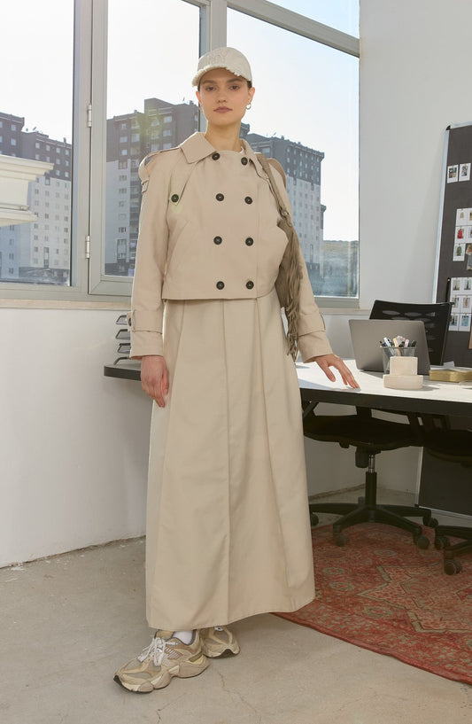 Oversize Taş Kısa Trençkot - Fatma Atasoy