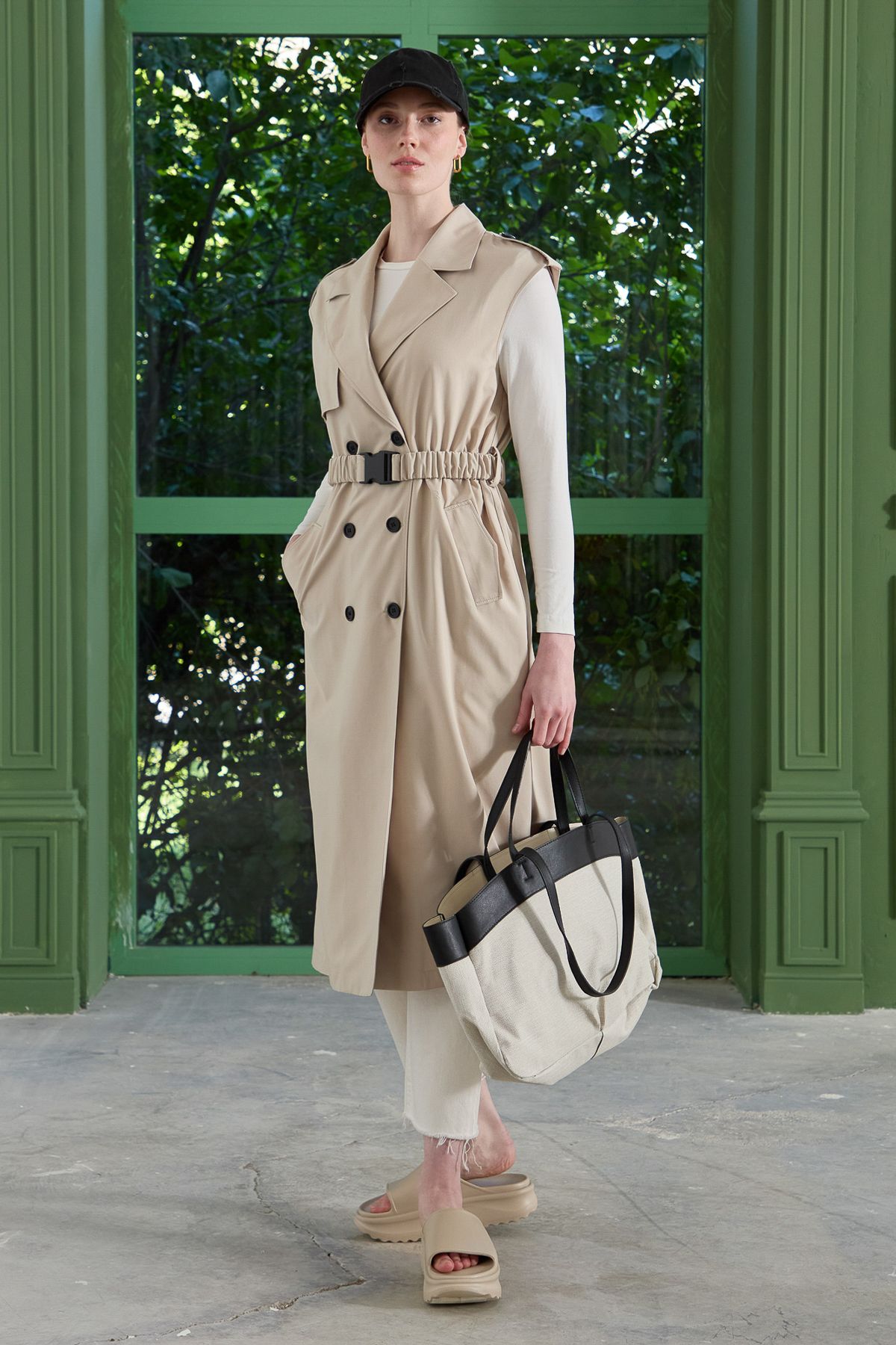 Oversize Trenç Yelek Taş - Fatma Atasoy