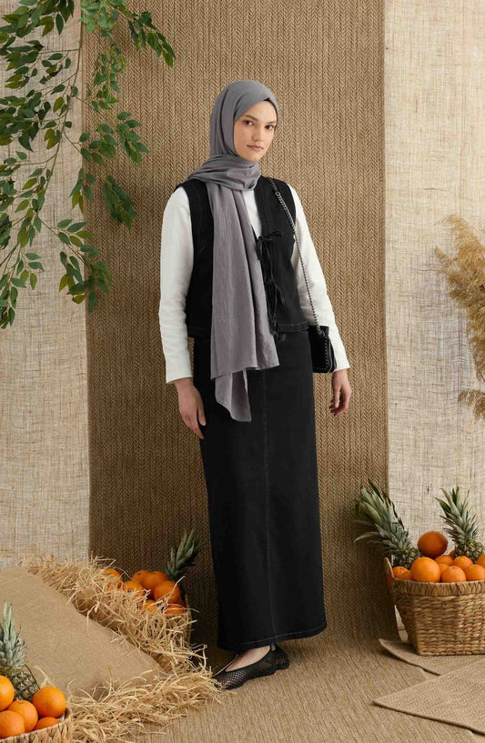 Pamuk Koyu Gri Aerobin Şal - Fatma Atasoy