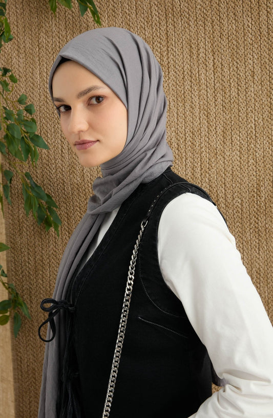 Pamuk Koyu Gri Aerobin Şal - Fatma Atasoy