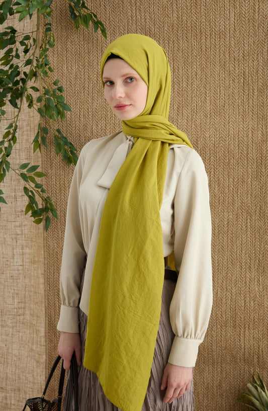Pamuk Yağ Yeşili Aerobin Şal - Fatma Atasoy