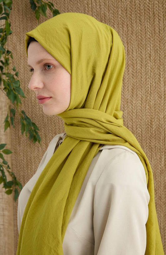Pamuk Yağ Yeşili Aerobin Şal - Fatma Atasoy