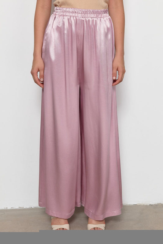 Pembe Saten Etek Pantalon - Fatma Atasoy