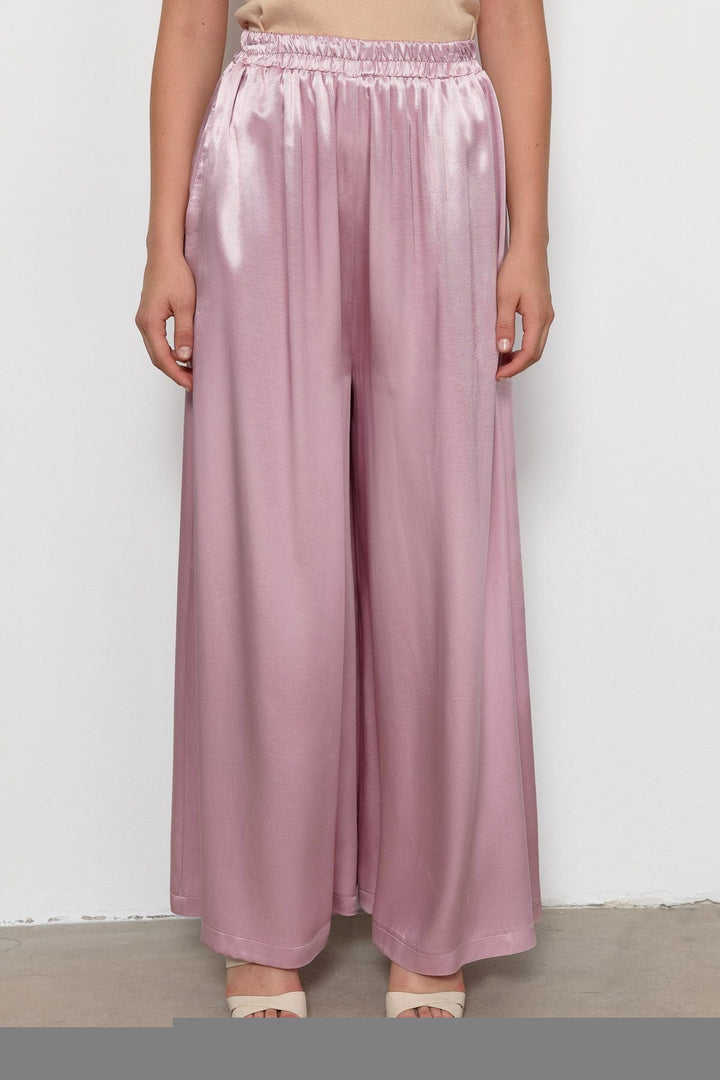 Pembe Saten Etek Pantalon - Fatma Atasoy