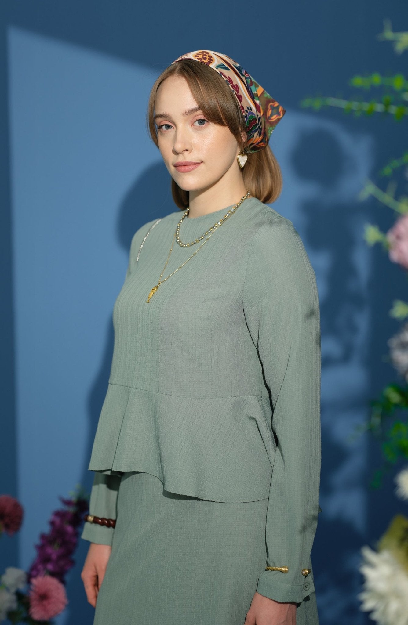 Peplum Detaylı Mint İkili Takım - Fatma Atasoy