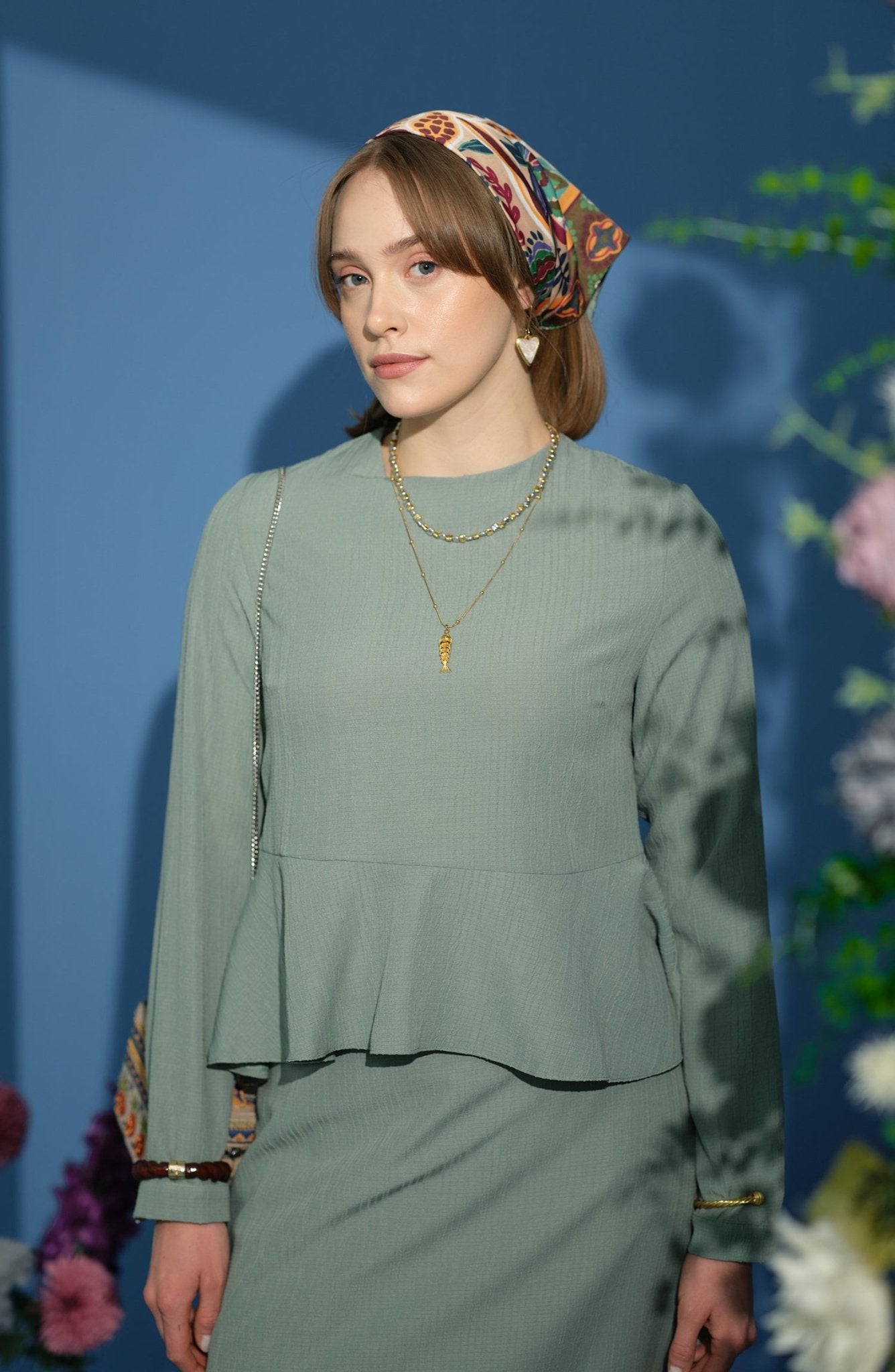 Peplum Detaylı Mint İkili Takım - Fatma Atasoy