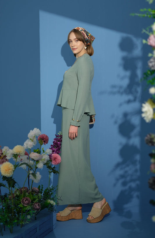 Peplum Detaylı Mint İkili Takım - Fatma Atasoy