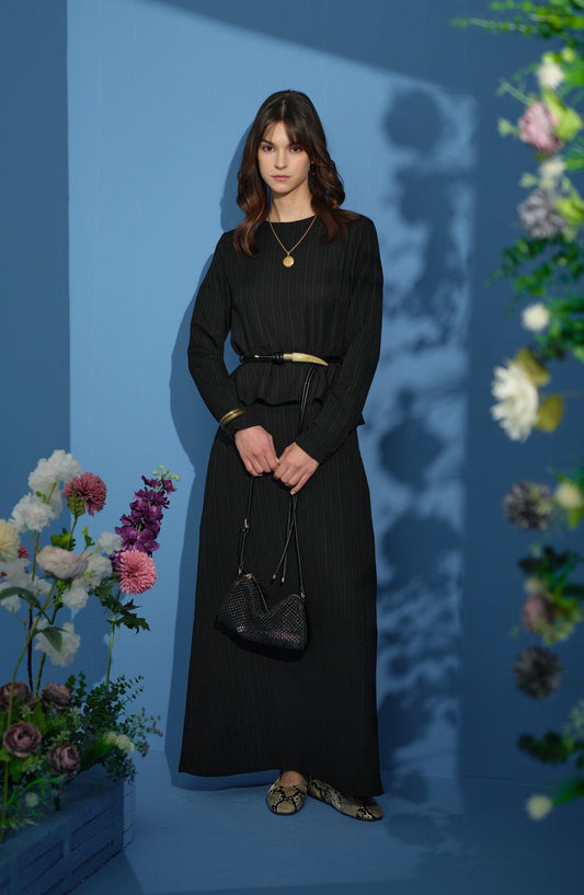 Peplum Detaylı Siyah İkili Takım - Fatma Atasoy