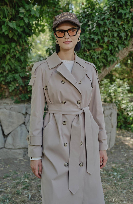 Premium Sütlü Kahve Oversize Trençkot - Fatma Atasoy