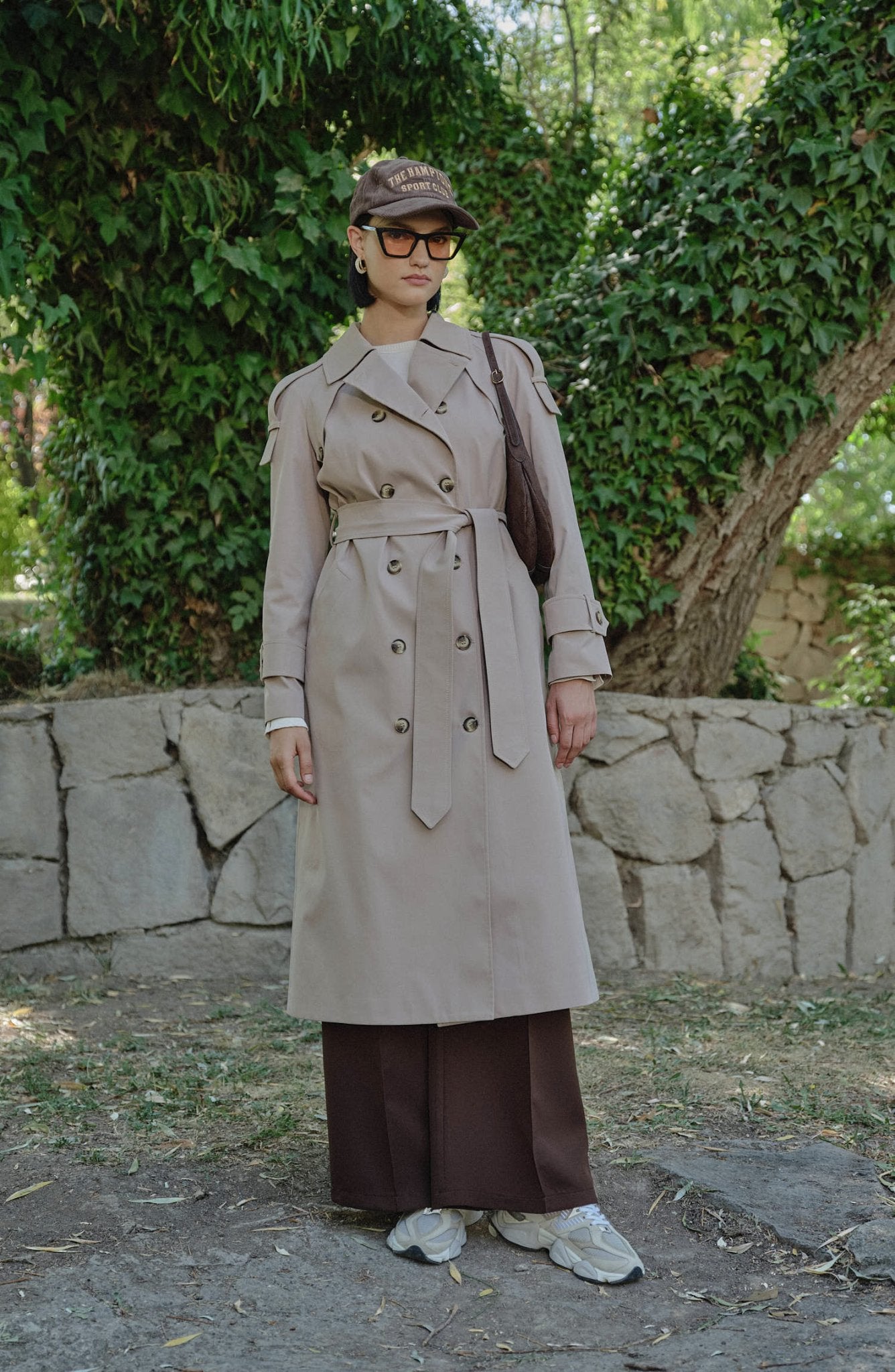 Premium Sütlü Kahve Oversize Trençkot - Fatma Atasoy
