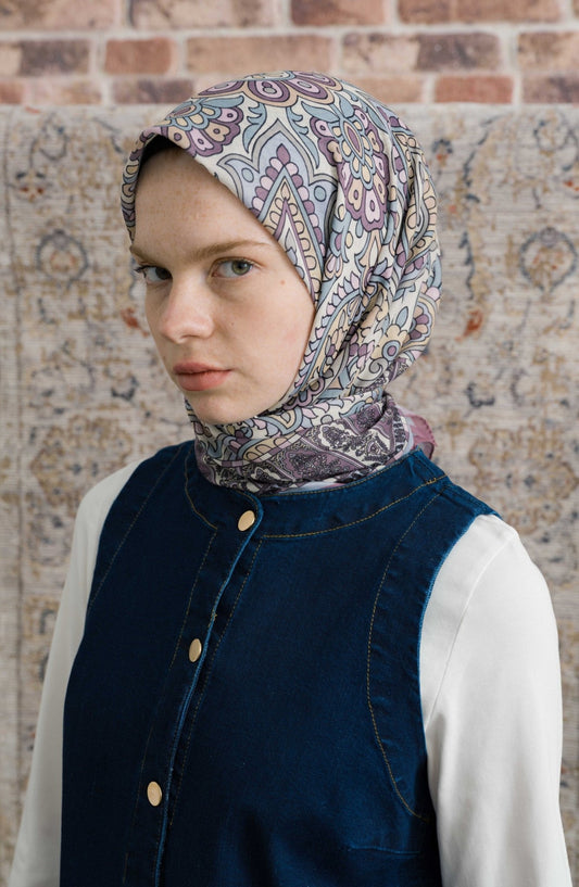 Royadia Soft Pembe Etnik Desenli Eşarp - Fatma Atasoy