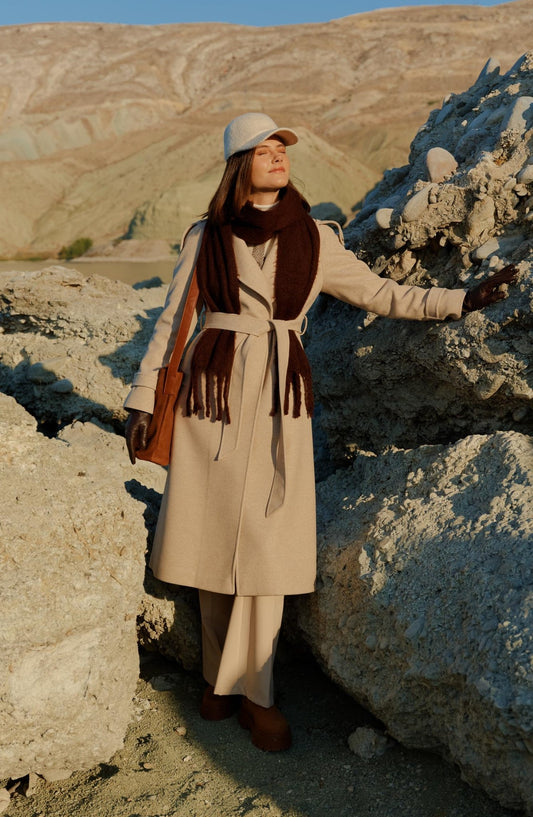 Rüzgarlıklı Reglan Kol Taş Kaban - Fatma Atasoy