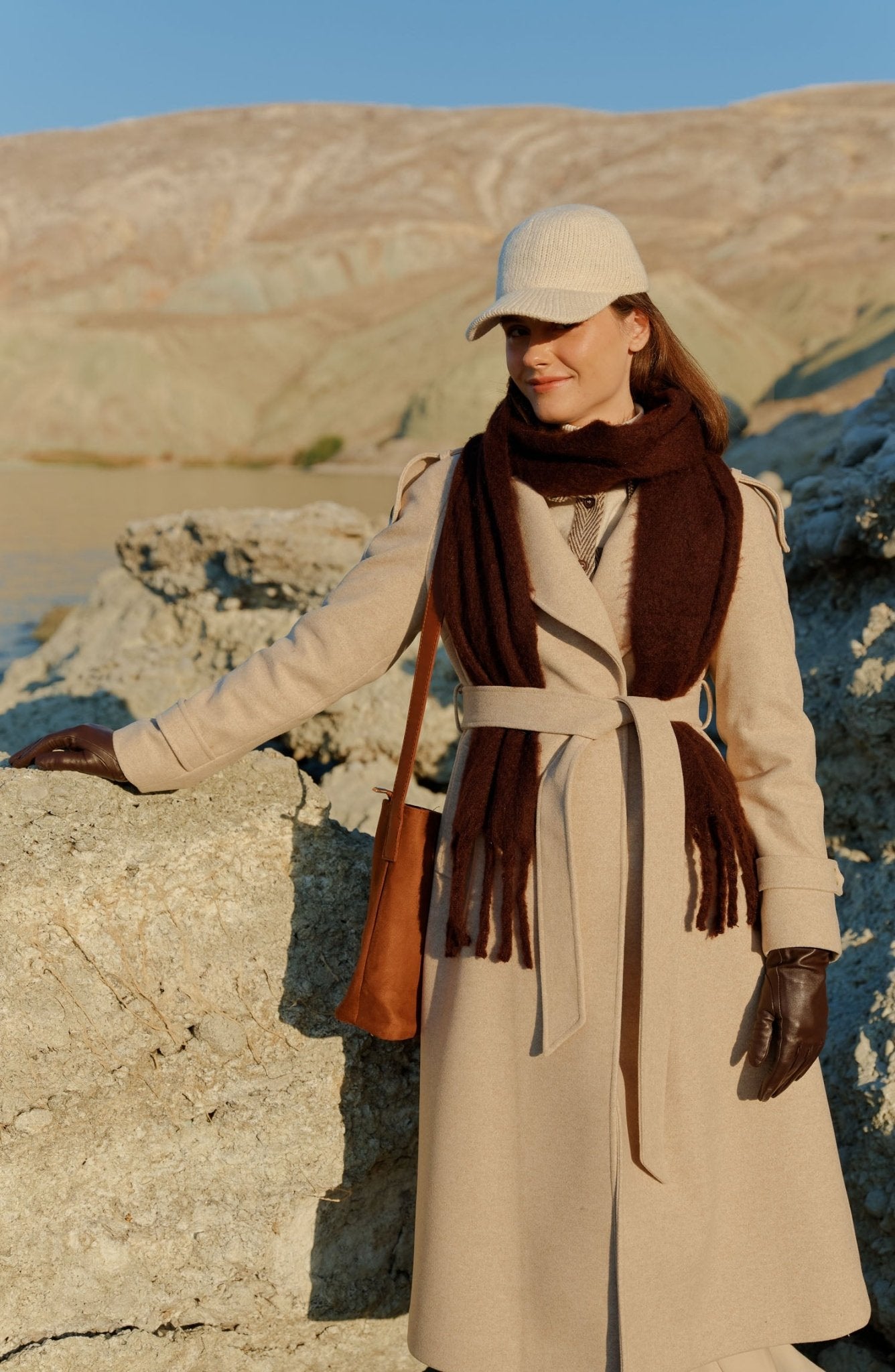 Rüzgarlıklı Reglan Kol Taş Kaban - Fatma Atasoy