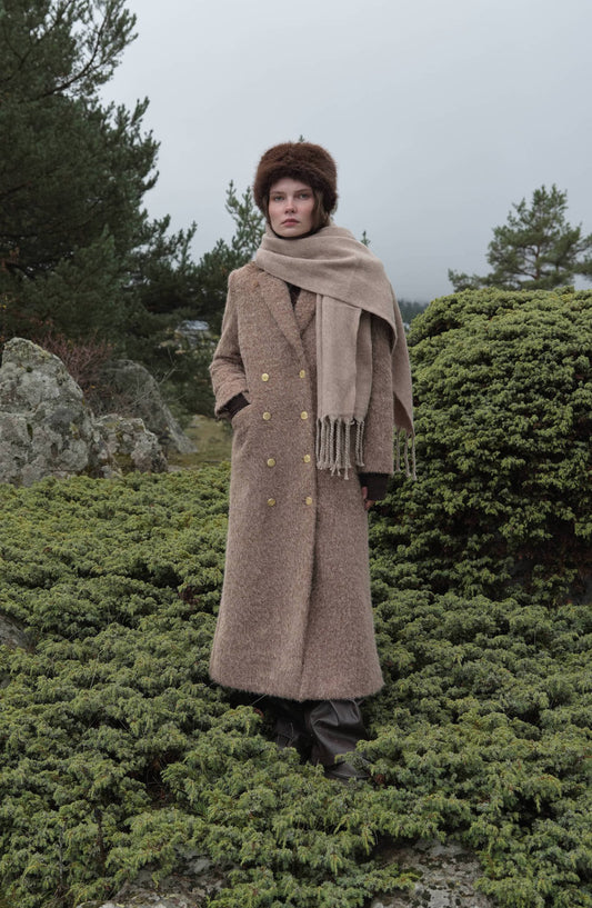 Sakallı Blazer Mocha Maksi Kaban - Fatma Atasoy