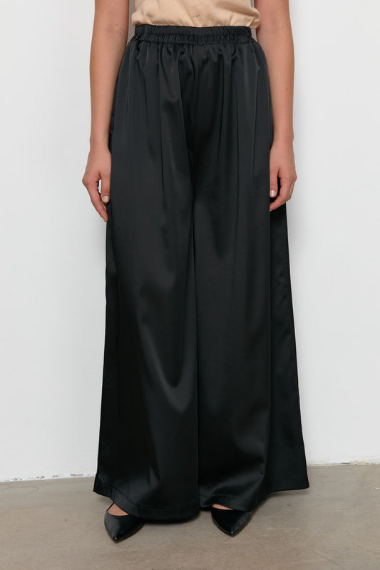 Siyah Saten Etek Pantalon - Fatma Atasoy