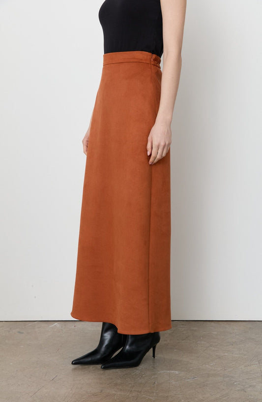 Süet Kiremit Kalem Etek - Fatma Atasoy