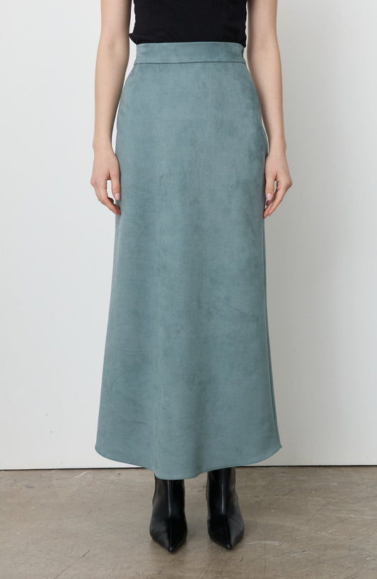 Süet Okyanus Yeşili Kalem Etek - Fatma Atasoy