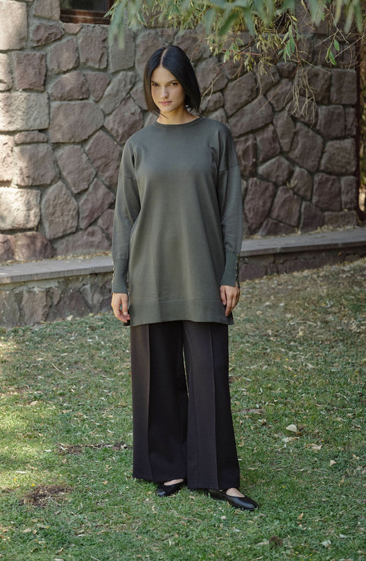 Ütü İzli Siyah Pantolon - Fatma Atasoy