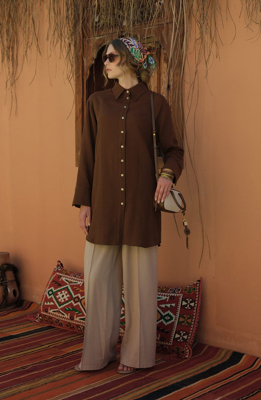 Ütü İzli Taş Keten Pantolon - Fatma Atasoy