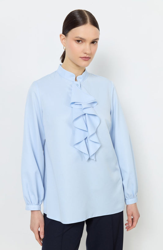 Volanlı Bebe Mavi Midi Gömlek - Fatma Atasoy