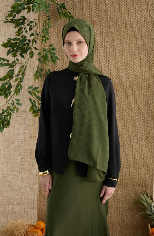 Wave Haki Jakarlı Şal - Fatma Atasoy