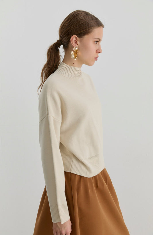 Yarım Balıkçı Taş Kısa Triko Kazak - Fatma Atasoy