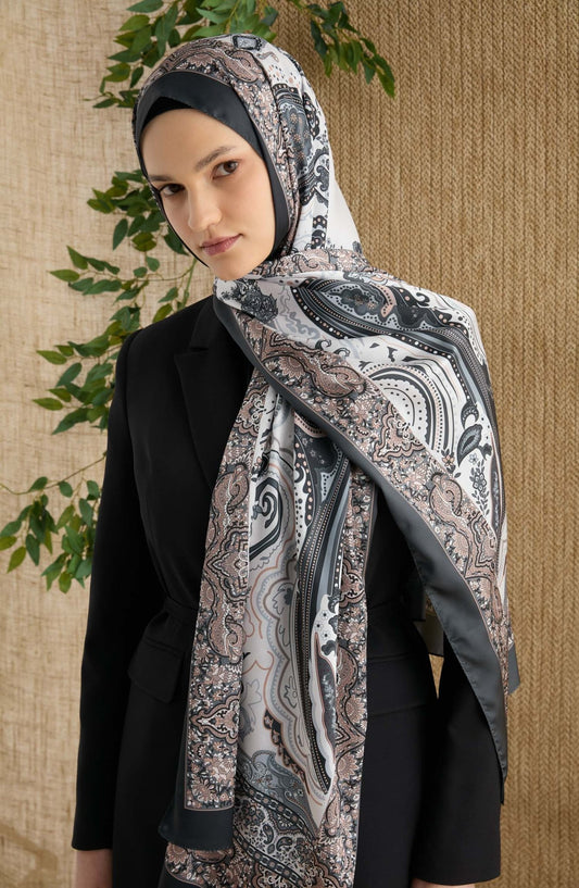 Zenia Füme Vual İpek Şal - Fatma Atasoy