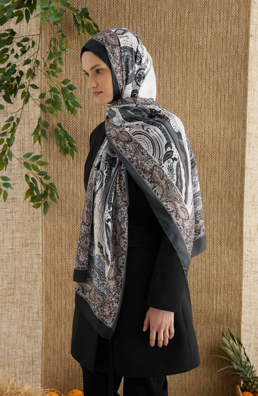 Zenia Füme Vual İpek Şal - Fatma Atasoy