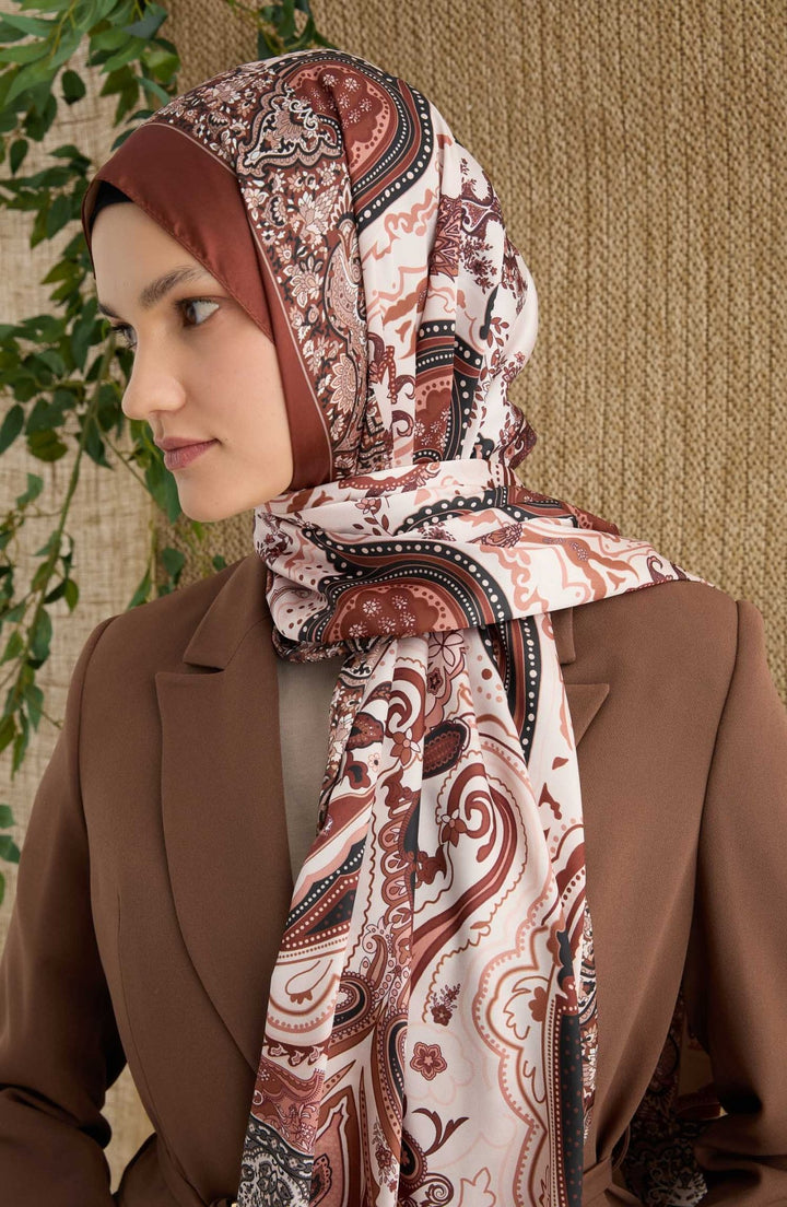 Zenia Kiremit Vual İpek Şal - Fatma Atasoy