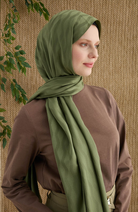 Zigzag Haki Jakarlı Şal - Fatma Atasoy