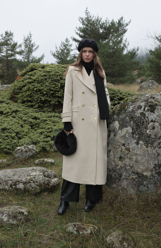 Blazer Maksi Bej Kaşmir Kaban