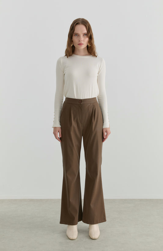 Deri Vizon İspanyol Paça Pantolon