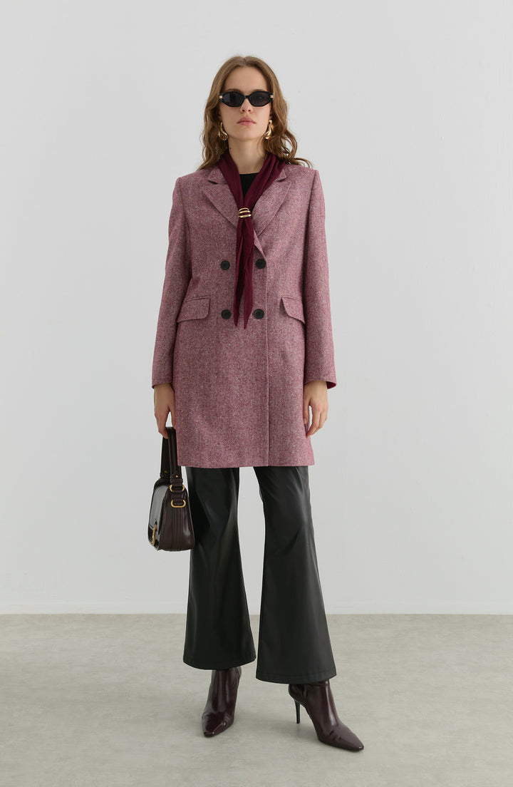 Palazzo Bordo Tüvit Ceket