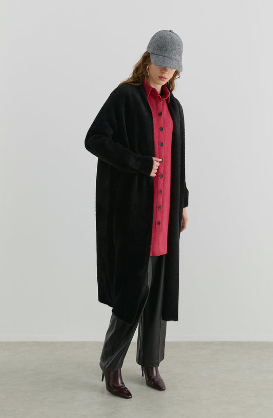 Maksi Yumoş Siyah Triko Hırka