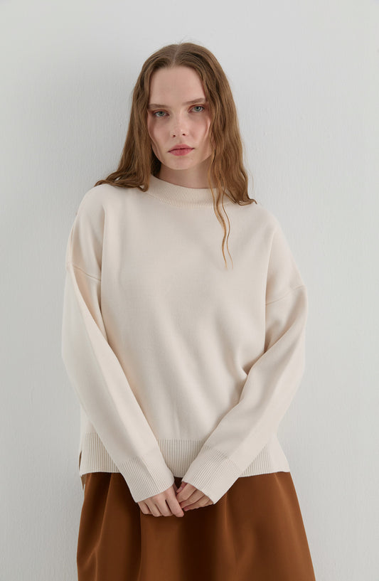 Basic Ekru Triko Kazak