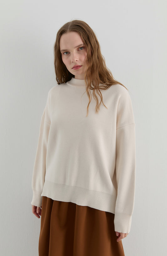 Basic Ekru Triko Kazak