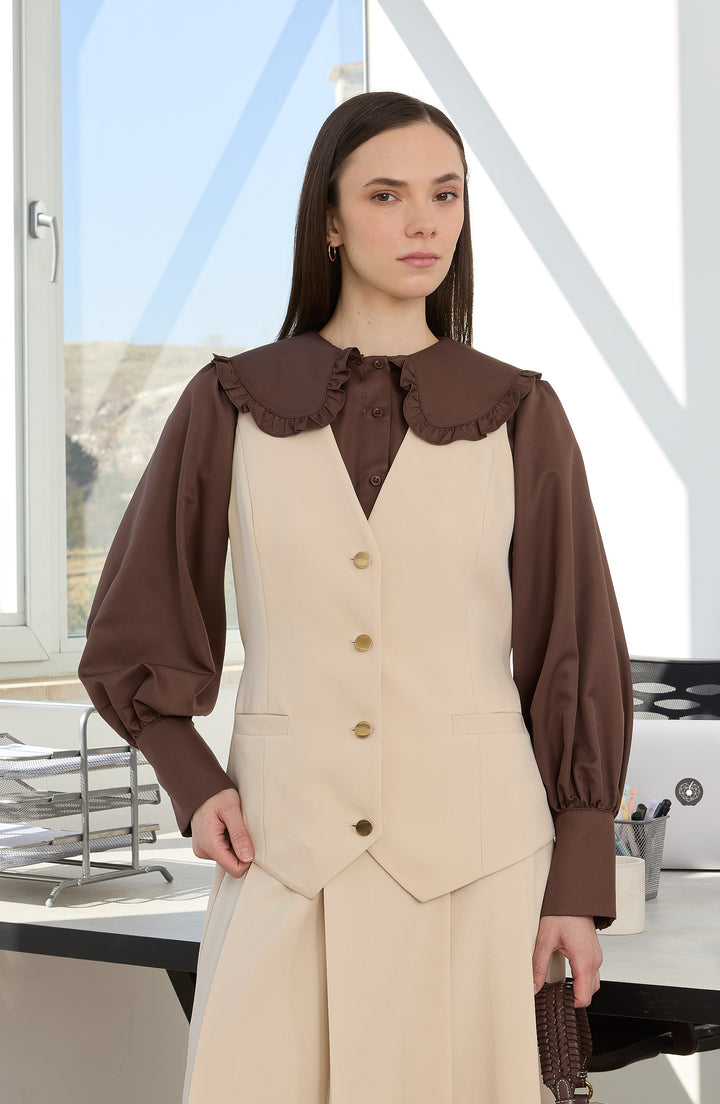 Double Taş Midi Yelek