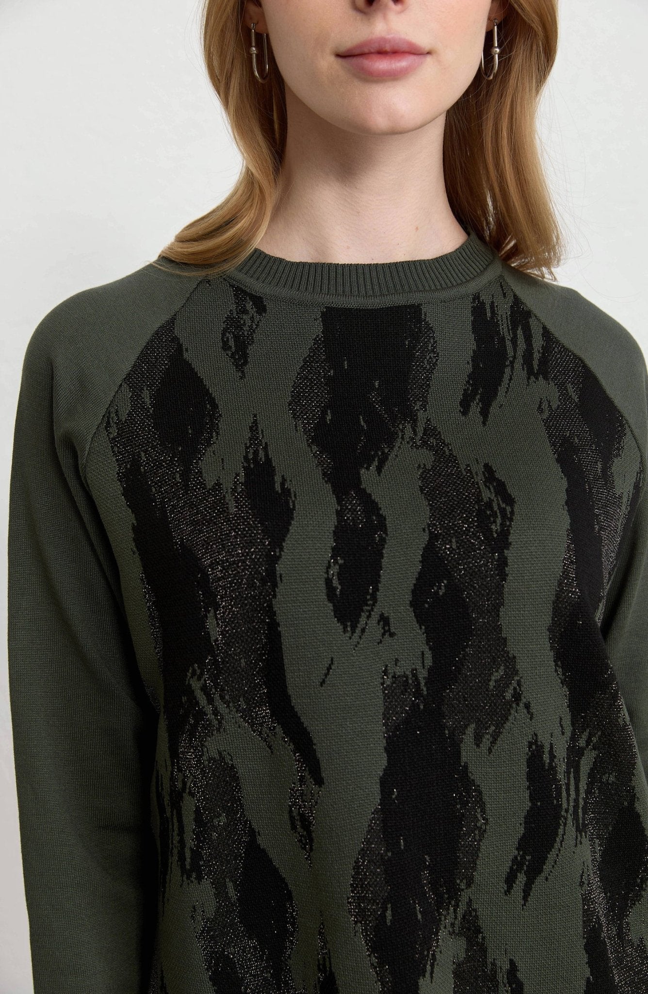 Abstract Desen Haki Merserize Triko Tunik - Fatma Atasoy