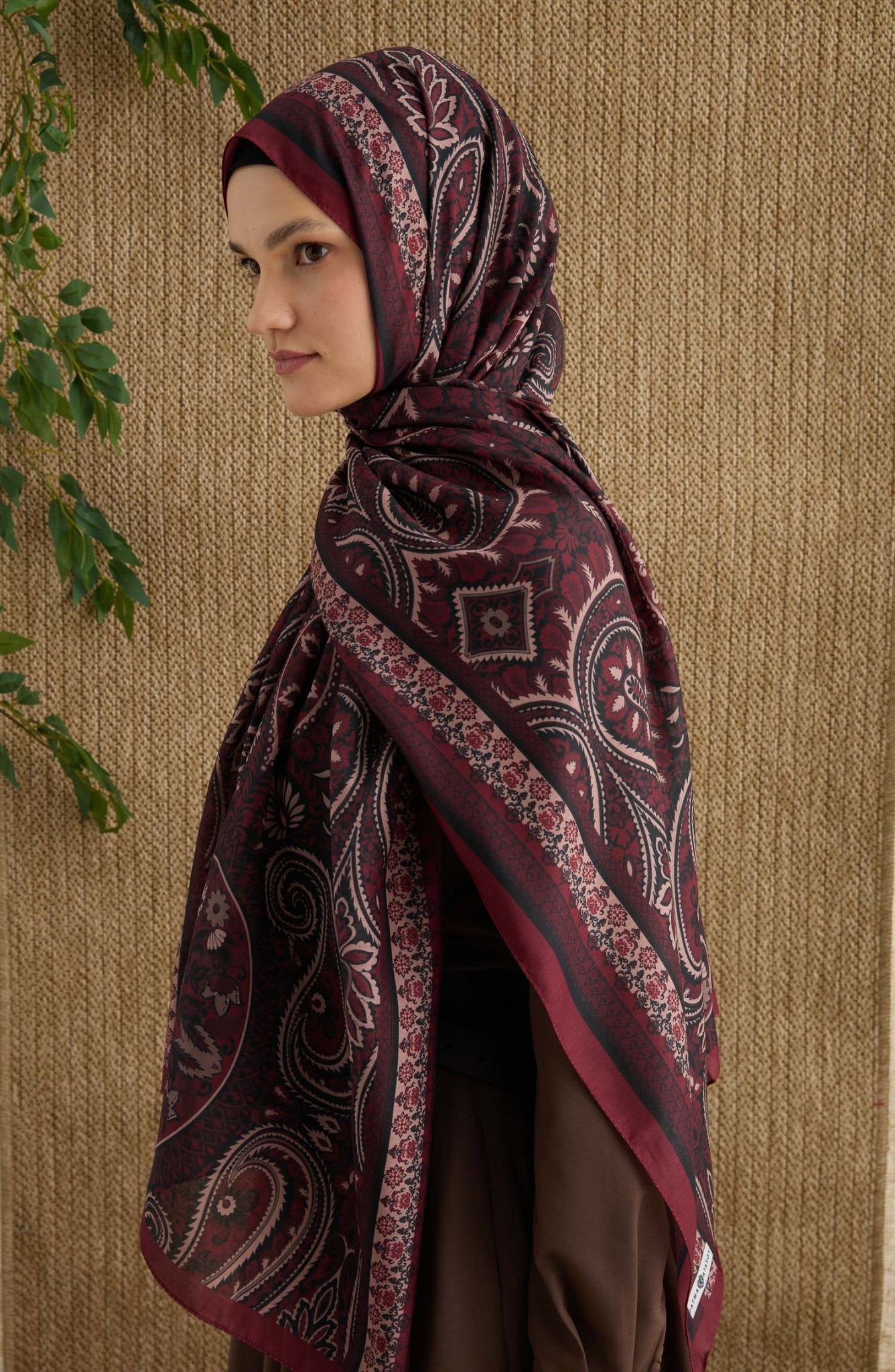 Amelia Bordo Etnik Desen Şal - Fatma Atasoy