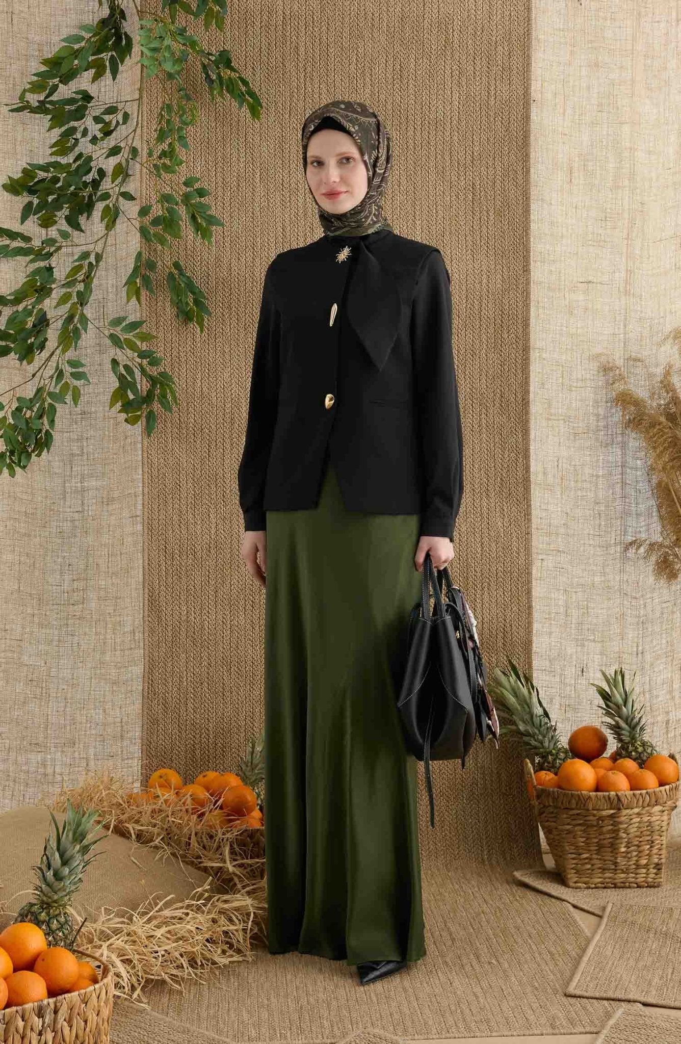 Amelia Haki Etnik Desen Eşarp - Fatma Atasoy
