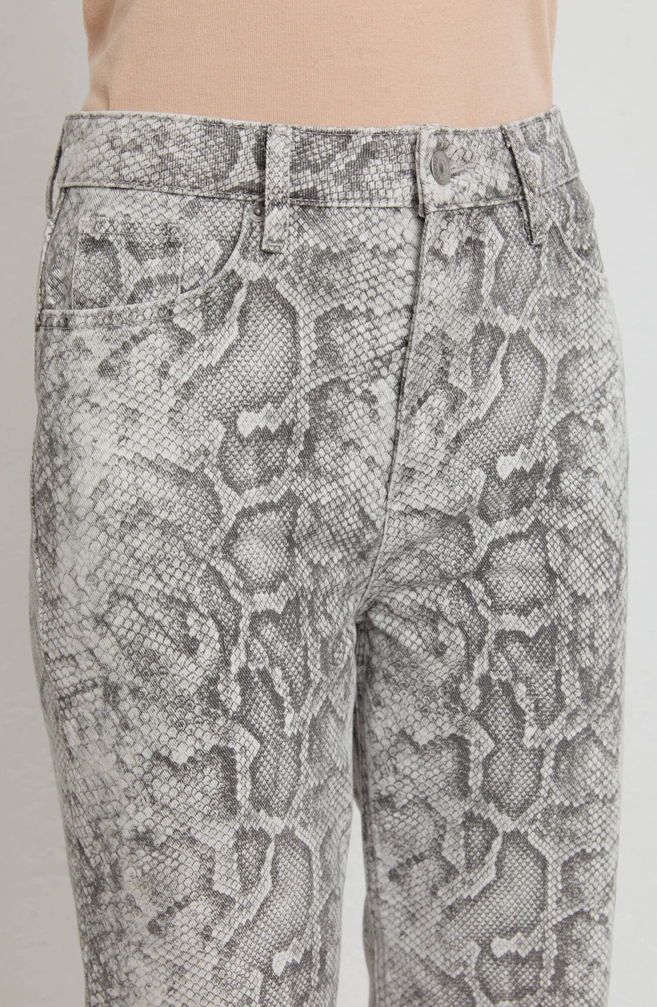 Animal Desen Gri Denim Pantolon - Fatma Atasoy